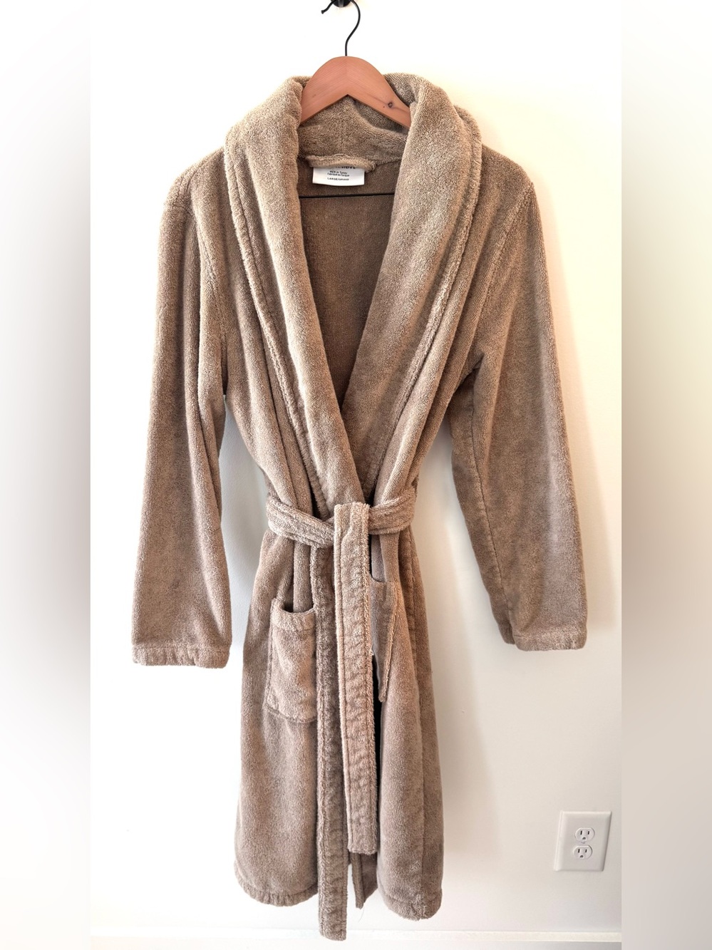 Parachute Classic Turkish Cotton Bath Robe Stone Large Unisex